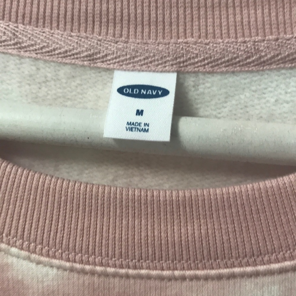 Pink and white , New sweatshirt . Longer length